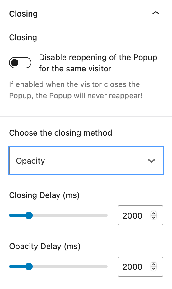 CocoPopup popup WordPress closing opacity